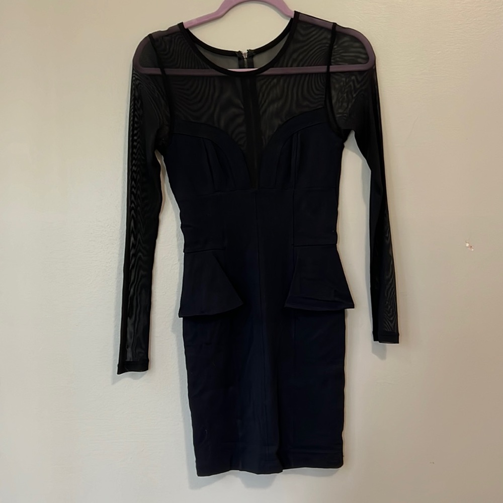 BEBE peplum style mini dress